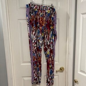 Kate & Mallory Purple Floral Track Pants